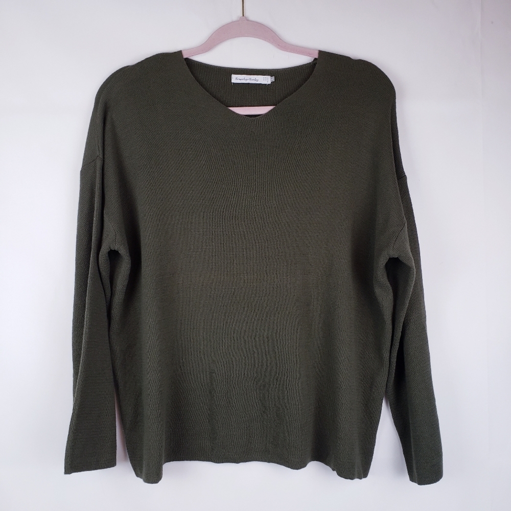 Everyday Sunday Womens Knit V Neck Shirt Stretch large